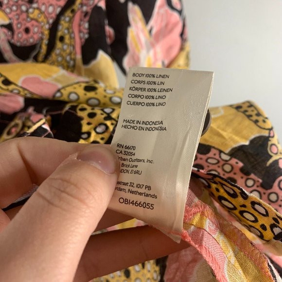 Anthropologie Maeve ASO Call Me Kat Leopard Linen Short Sleeve Blouse Shirt M - Picture 6 of 9
